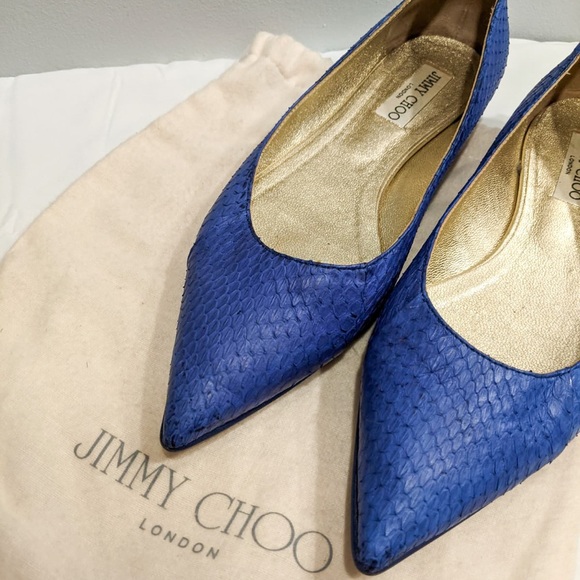 jimmy choo / snakeskin pointed flat - Picture 3 of 7